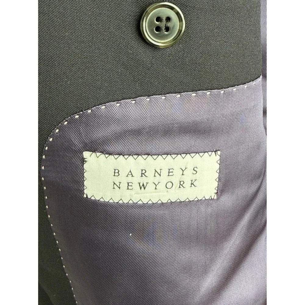 Barneys Loro Piana 120's Wool Blazer Minimalist Mens 40R Black Made in Canada